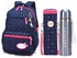 3-in-1 Girls Back To School Bag Backpack Water Flask With Carrier Set