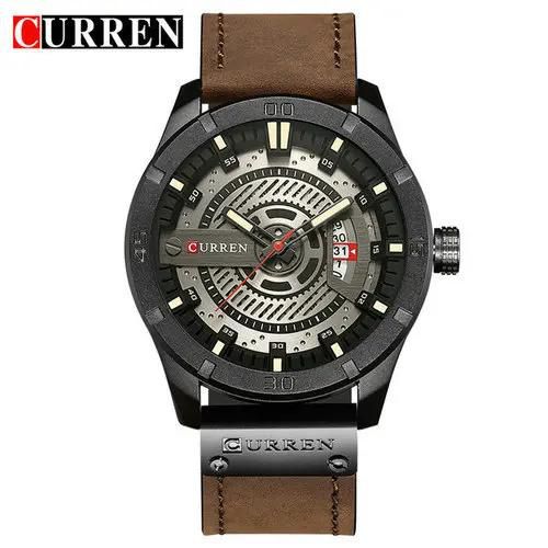 Top Luxury Brand CURREN Fashion Casual Watches Men Quartz Date Clock Male Leather Strap Sports Watch Men's Military Wrist Watch