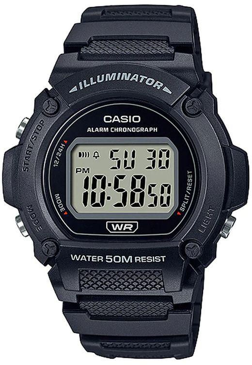 Casio Casio Watch for Men W-219H-1AVDF Digital Resin Band Black