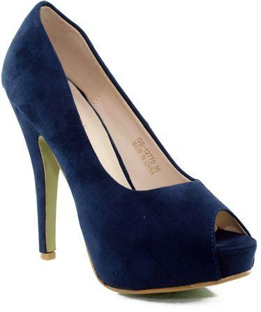 Shoes Box Shoes Heels For Women , Size 39 EU, Blue