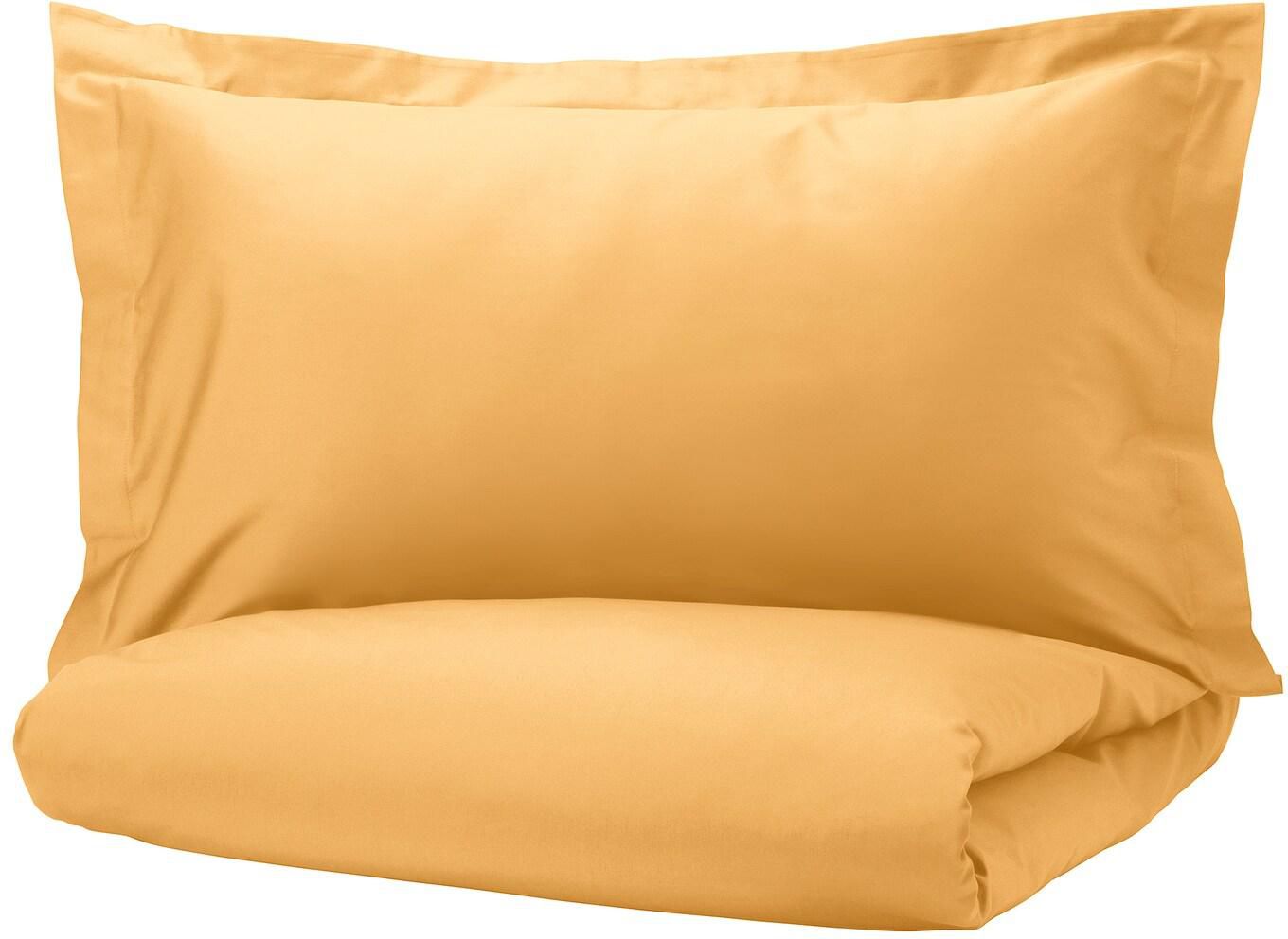 LUKTJASMIN Duvet cover and 2 pillowcases - yellow 240x220/50x80 cm