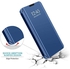 UILY Case Compatible for Xiaomi Mi 11 Lite 5G, Fashion Ultra-Thin Smart Flip Perspective Mirror Phone Cover, Shockproof Bracket Function Shell. Blue