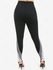 Plus Size Lace Applique Colorblock Skinny Leggings - M | Us 10