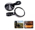 Pair of ATV All Terrain Vehicle Round CNC Rearview Mirror with Black Frame