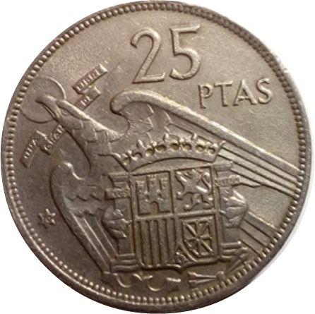 25 بيتاس من دولة اسبانيا سنة 1957 م