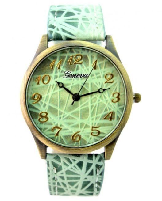 Geneva NWW-GRE Leather Watch - Green