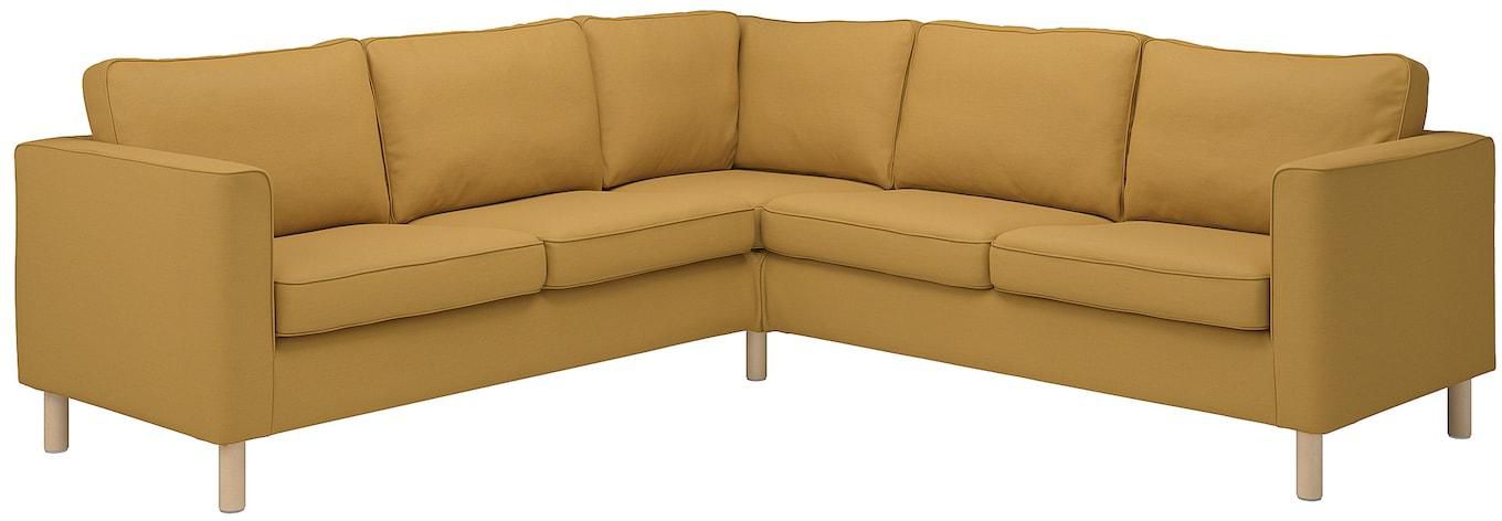PÄRUP Corner sofa, 4-seat - Vissle yellow-brown