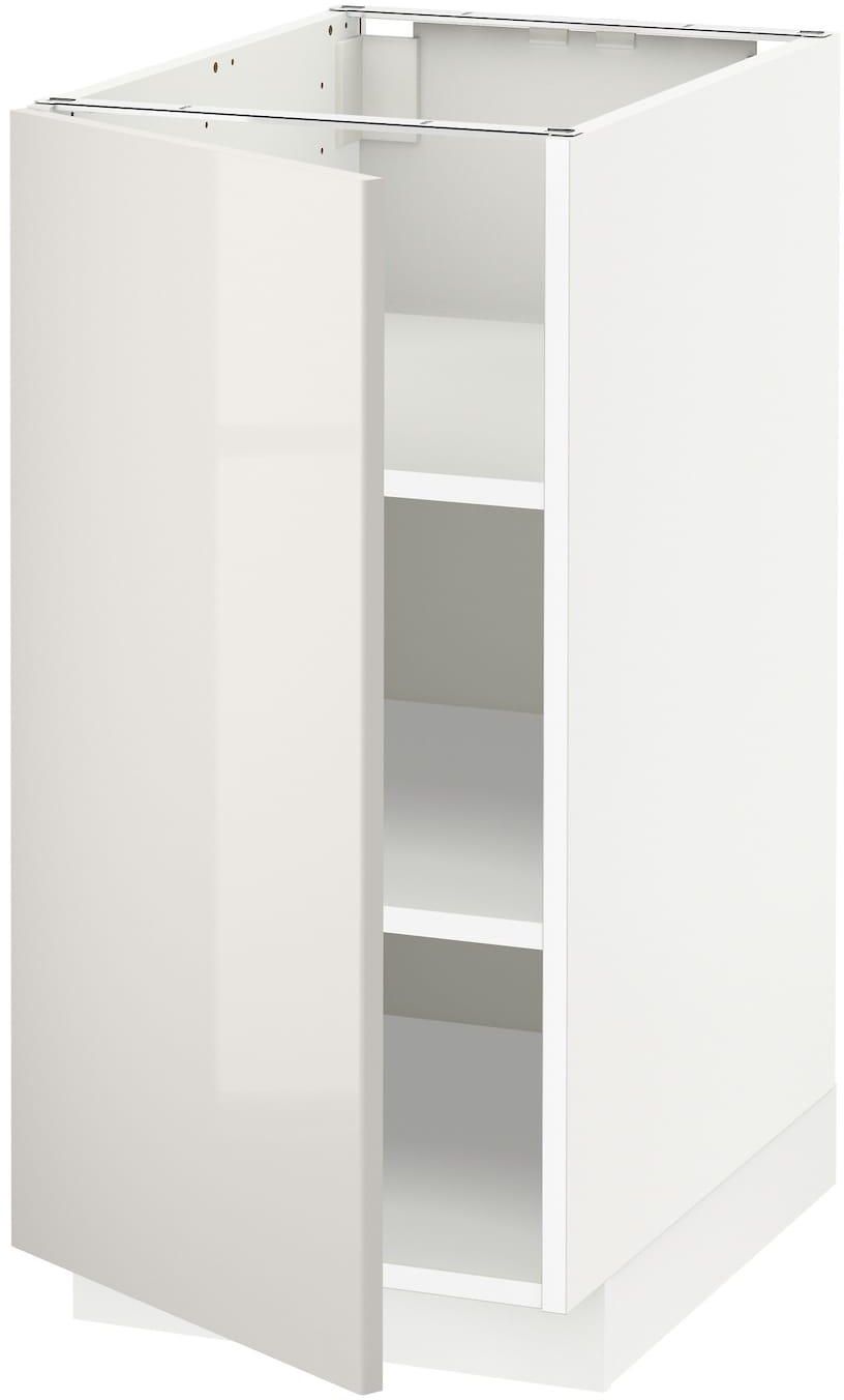 METOD Base cabinet with shelves - white/Ringhult light grey 40x60 cm