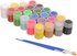 Art Nation Tempera Paint Pack Of 24 Jars With 2 Brushes 15ml