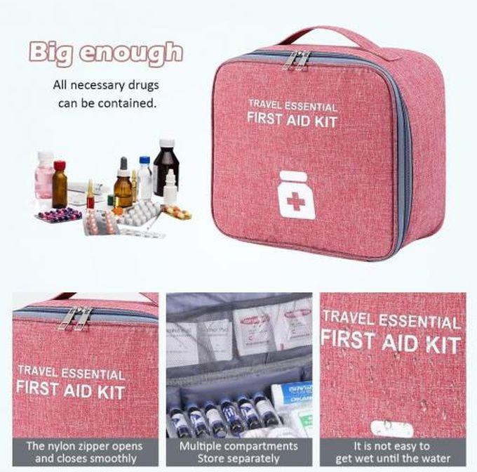 Empty Medical Storage Bag For First Aid Kit. Red