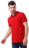 Dolab Casual Solid Short Sleeves Buttoned Polo T-Shirt - Red