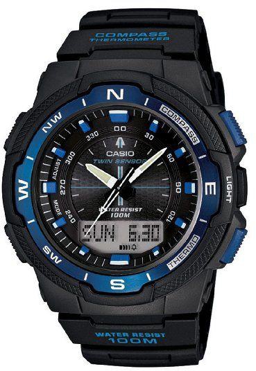 Casio Men's SGW500H-2BV Black Resin Analog Digital Twin Sensor Multi-Function Watch