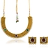 Yellow Gold Plated Jewelry Set With Multi-colored Crystals [SJ0001]