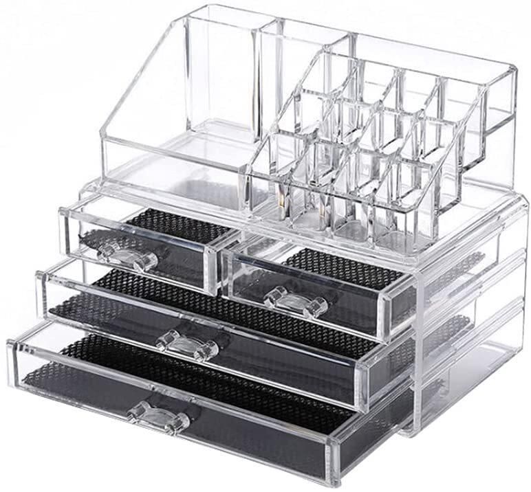 Uaejj Cosmetic Organizer Makeup Drawers Acrylic Clear Cabinet
