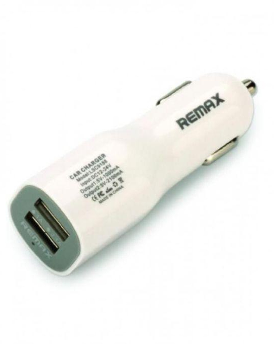 Remax Dual Port USB Mini Car Charger - White