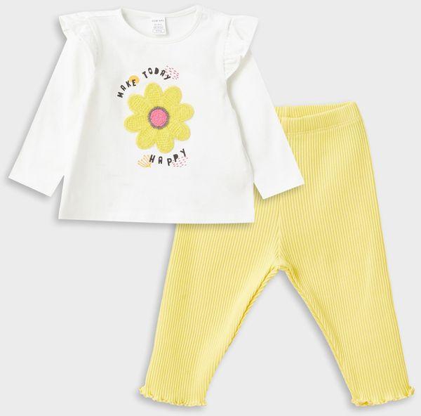 LC Waikiki Crew Neck Long Sleeve Printed Baby Girl Blouse And Tights 2-Pack Set