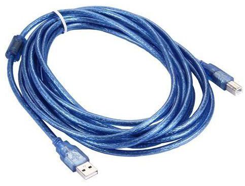 Generic Normal Usb 2.0 Am To Bm Cable, With 2 Core, Length: 5m(blue)