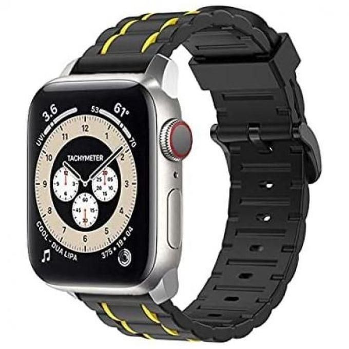 Apple Watch 41mm/40mm/38mm Silicone Wrist Band & Aamazing Comfortable Design -Black/Yellow