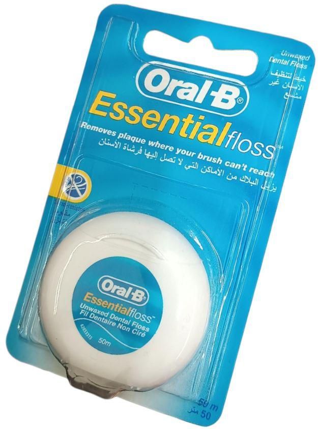 ORAL-B Essential UNWAXED DENTAL FLOSS Removes Plaque Where Your Brush Can't Reach