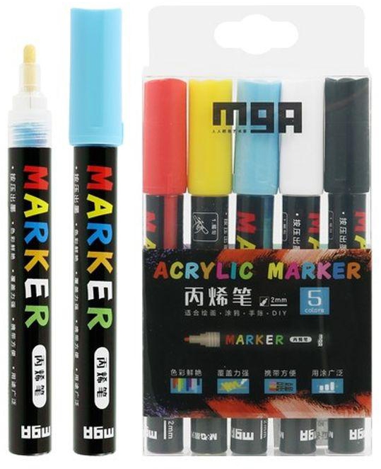 MG Acrylic Marker 2 Mm Acrylic, Set Of 5 Pcs - No:ZPLN6573