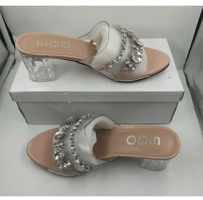 Female Transparent Shoe Slippers Low Heel For Women-Nude