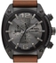Diesel Overflow Men's Chronograph Gray Dial Leather Band Watch - DZ4317
