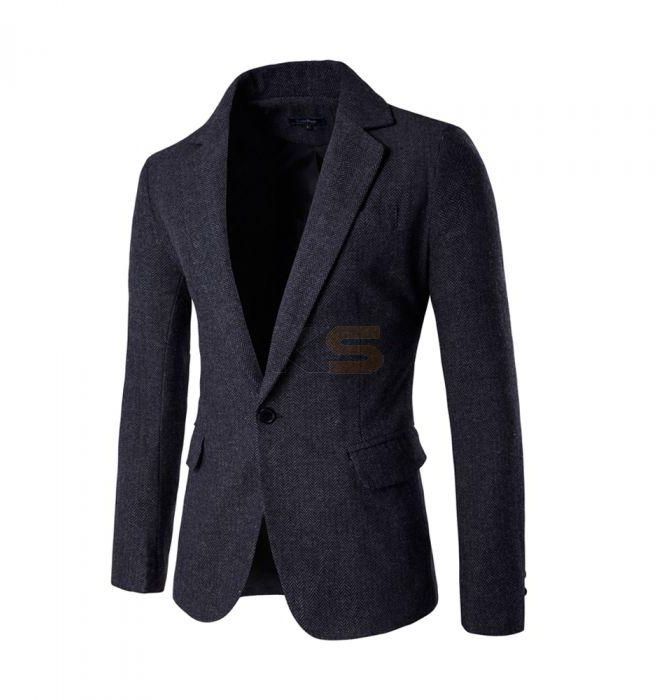 Men's Blazer Solid Color Casual Slim Single Button Notched Collar Suit MM9283