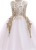 Princess Flower Sleeveless Maxi Dress Gold/White
