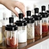 3 Jars - Clear Glass With Integrated Spoon For Storing Spices