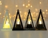 4 Pieces Pyramid Candle Holder Festive Elegant Glass Table Decor