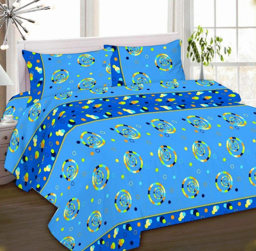 IBed Home Printed bedsheets 3Piece bedding Sets King Size, EAT-4394-BLUE