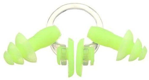 Fashion Waterproof Soft Silicone Swimming Set Nose Clip Ear Plug Earplug Useful Tool(Green)