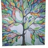 Elikang Colorful Tree Design Pattern Waterproof Polyester Bath Curtain With 12 Plastic Buckles - Colormix