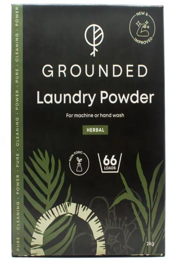 Grounded laundry powder herbal