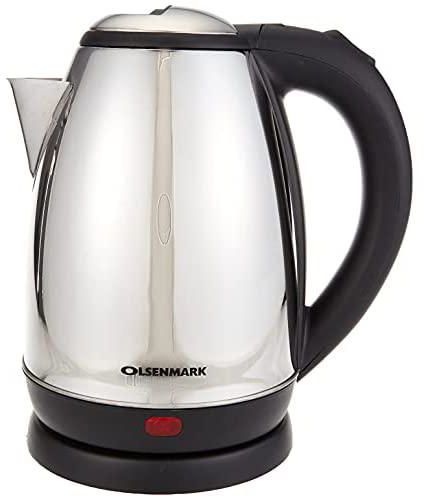 Olsenmark 1.8L Cordless Electric Kettle | Stainless Steel Kettle | Boil Dry Protection & Auto Shut Off Feature | Ideal for Hot Water, Tea & Coffee Maker | 1500W