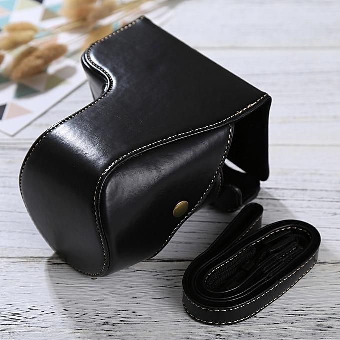 Color : Coffee Black A6500 Ychaoya Camera Bag Wuzpx Total Body Camera PU Leather Case Bag with Strap for Sony ILCE-6500 