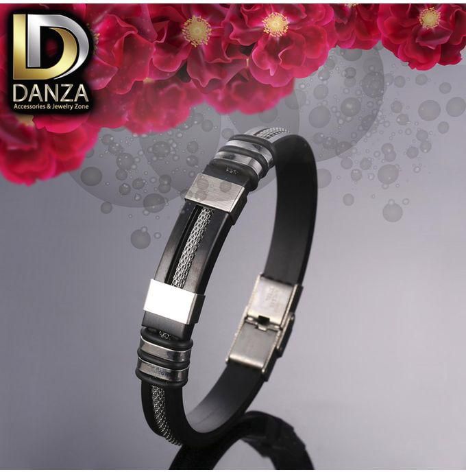 Danza 18K Gold Plated Bangle Bracelet - Black