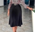 Ladies High-waist Pleated Flared Skirt- Black