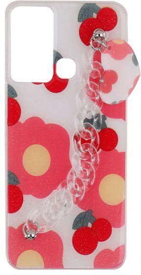 Infinix Hot 12i -Special Printed Silicone Cover With Glitter And Clear Chain