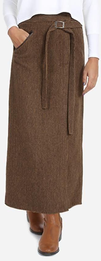 Giro Textured Maxi Skirt - Brown