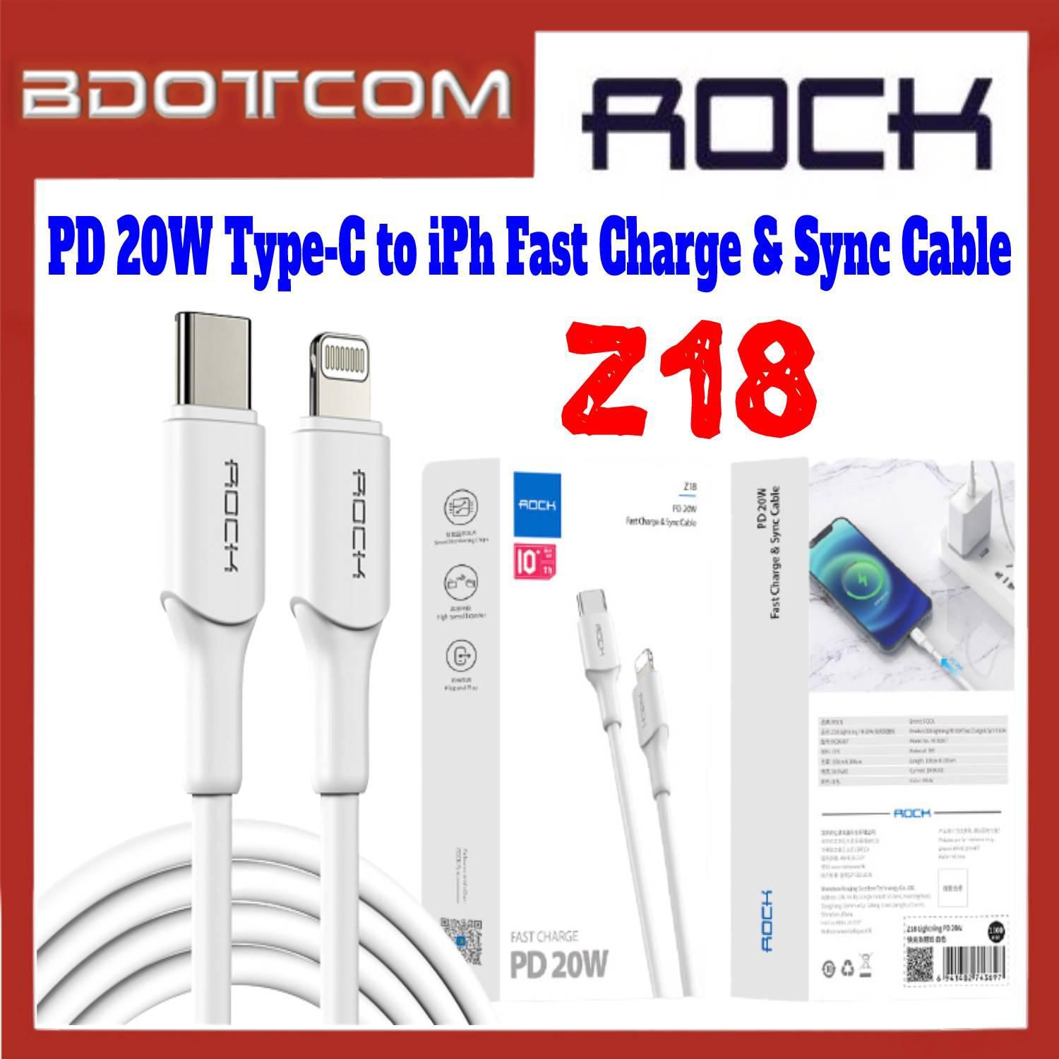 Rock Z18 PD 20W Type-C to Lightning Fast Charge & Sync Cable for iPh 11 Pro Max