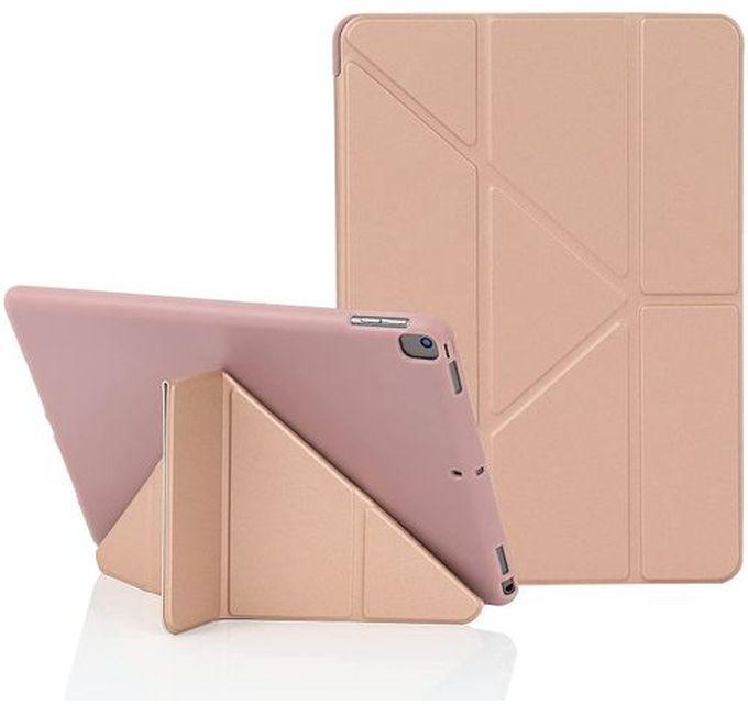 For Ipad10.2 Inch 2021/2020 With Pencil Holder 5-In-1 Multiple Viewing Angles Tpu Back Auto Wake/Sleep Rosegold