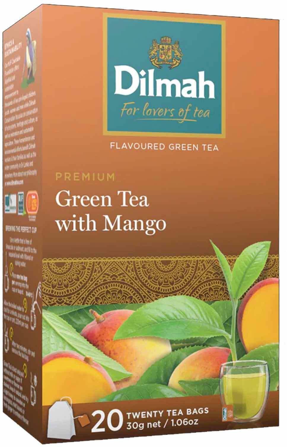 Dilmah Green Tea with Mango - 20 Tea Bags
