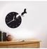 ساعة حائط حديثة من بيغاسوس ثلاثية الأبعاد لتزيين المنزل والمكتب باللون الأسود