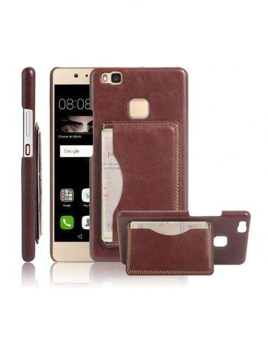Generic Kickstand Leather Coated PC Cover - For Huawei P9 Lite - Brown