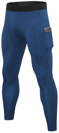 Men Quick Dry Breathable Elastic Running Trousers Blue Blue Blue