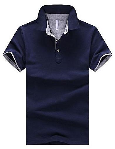 Fashion 2018 Solid Mens POLO Shirts Brand Cotton Short Sleeve Camisas Polo Summer Stand Collar Male Polo Shirt-blue&grey