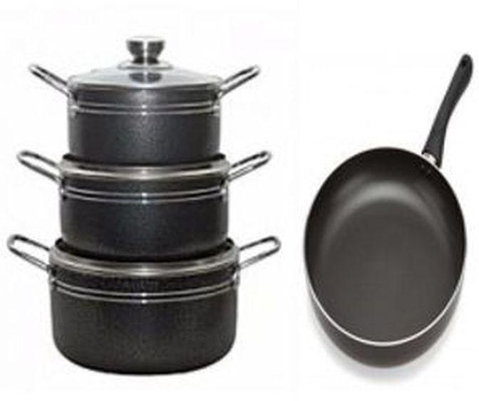 4 Pieces Non Stick Pot Set With Frying Pan