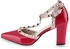 FASHION Stylish Rivet Ladies Thick Heel Sandals - Red
