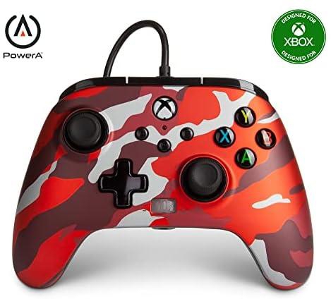 PowerA Xbox Series X Enhanced Wired Controller (Metallic Red Camo)